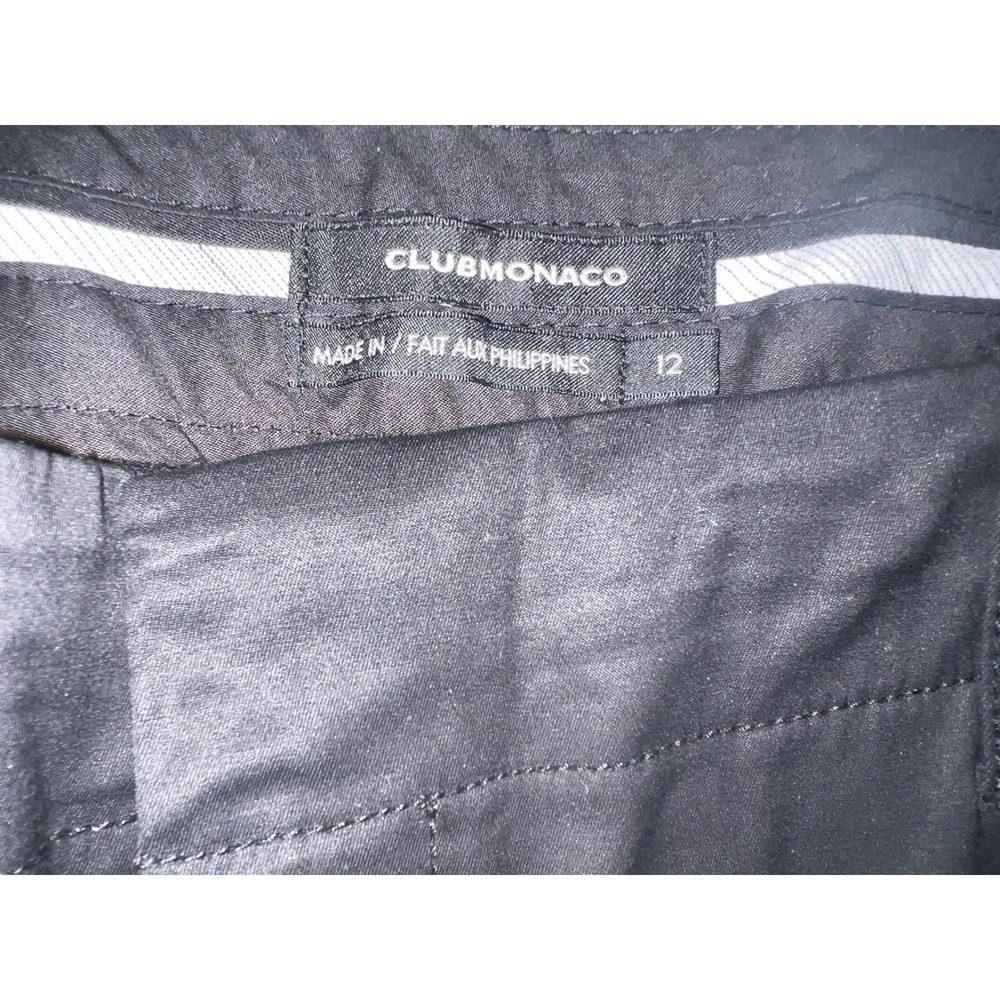 Club Monaco Black Wide Leg  Pants Sz 12 Designer Minimalist Tailored Trousers - Picture 4 of 9